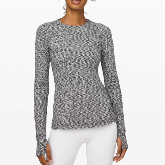 Lululemon Runderful Long Sleeve Spaced Out Space Dye Black White - Picture 7 of 7